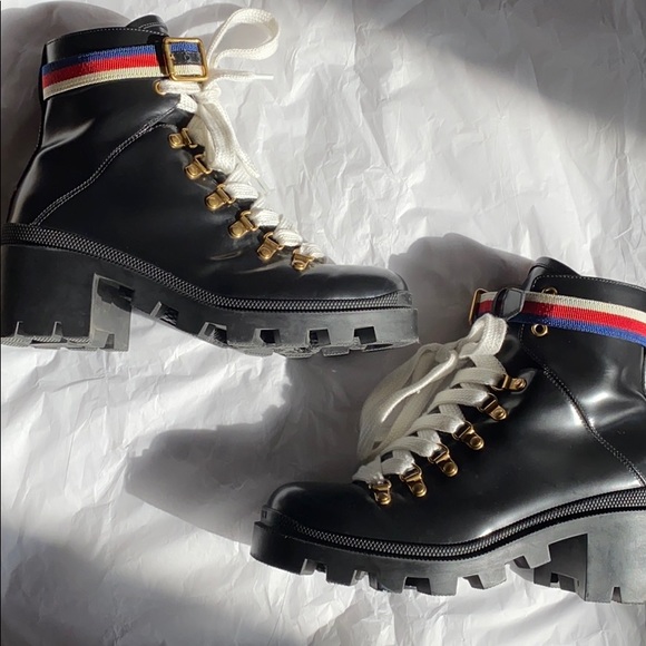 gucci trip lug sole combat boot